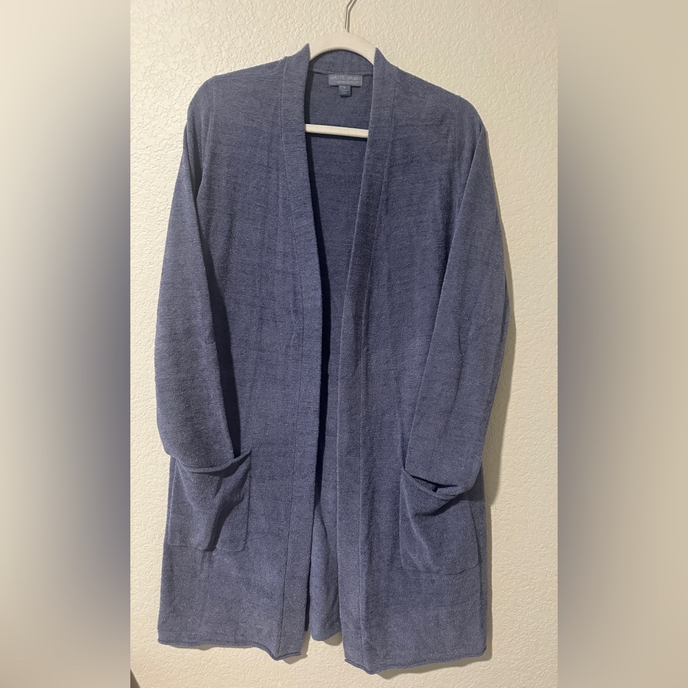 Barefoot Dreams CozyChic UltraLite Knit Cardigan Open Front | Lightweight Blue M